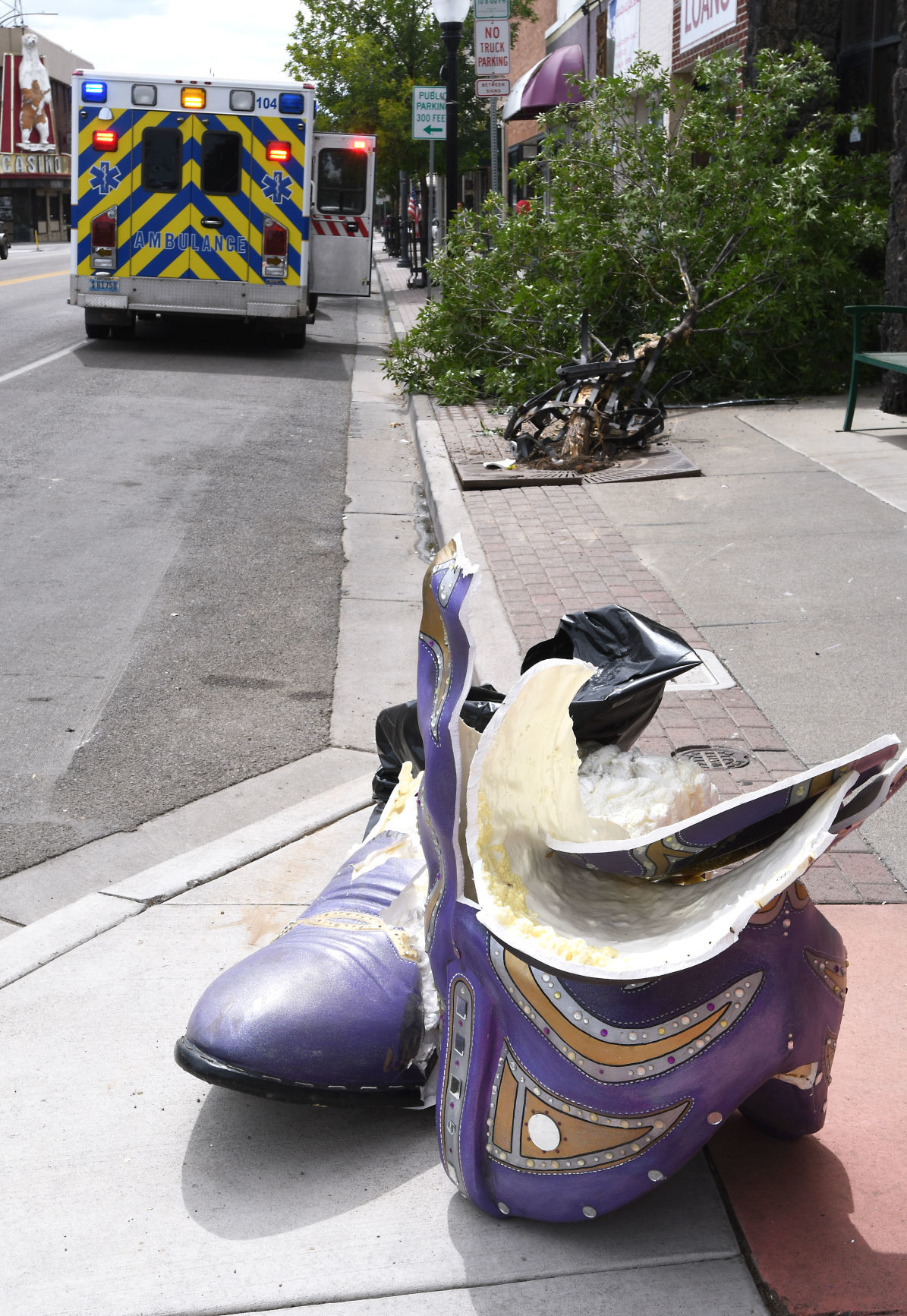 Collision takes out cowboy boot